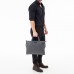 Кожаная деловая сумка для ноутбука Bolton Grey/Black