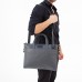 Кожаная деловая сумка для ноутбука Bolton Grey/Black