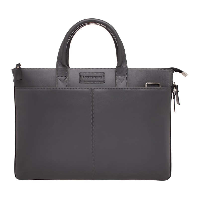 Кожаная деловая сумка для ноутбука Bolton Grey/Black Кожаная деловая сумка для ноутбука Bolton Grey/Black