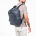 Кожаный мужской рюкзак для ноутбука Faber Grey/Black